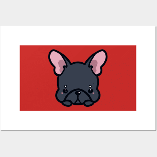 Black French bulldog breed kawaii cute adorable Posters and Art